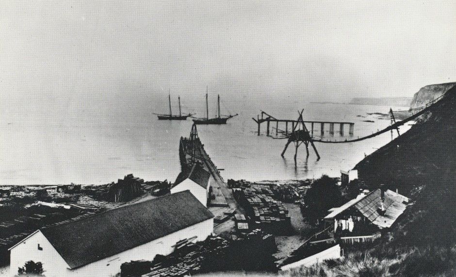 log chute to ships in the cove