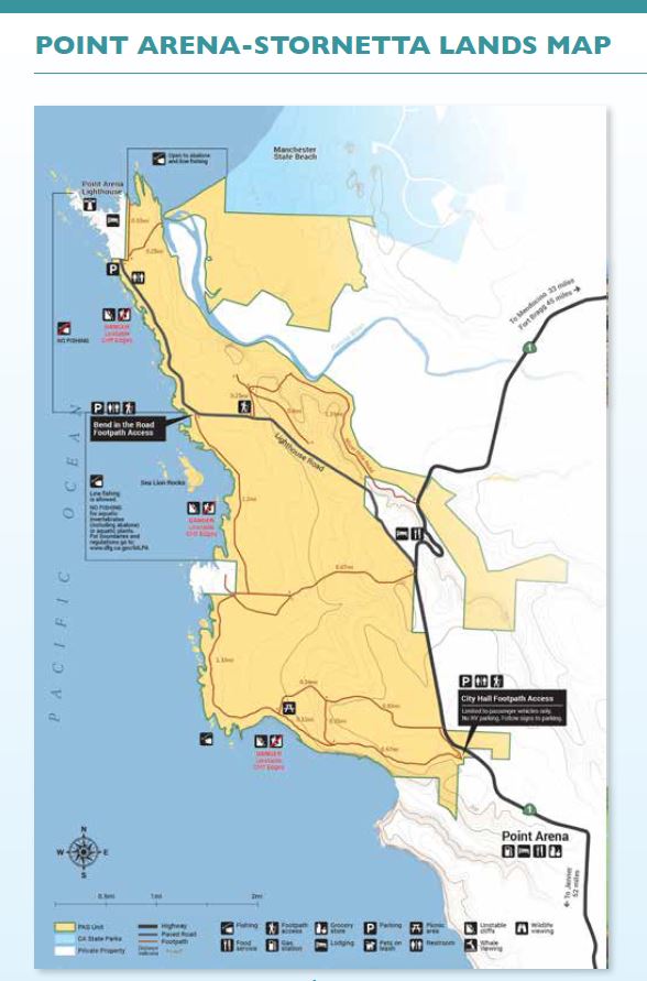 Point Arena-Stornetta Lands map